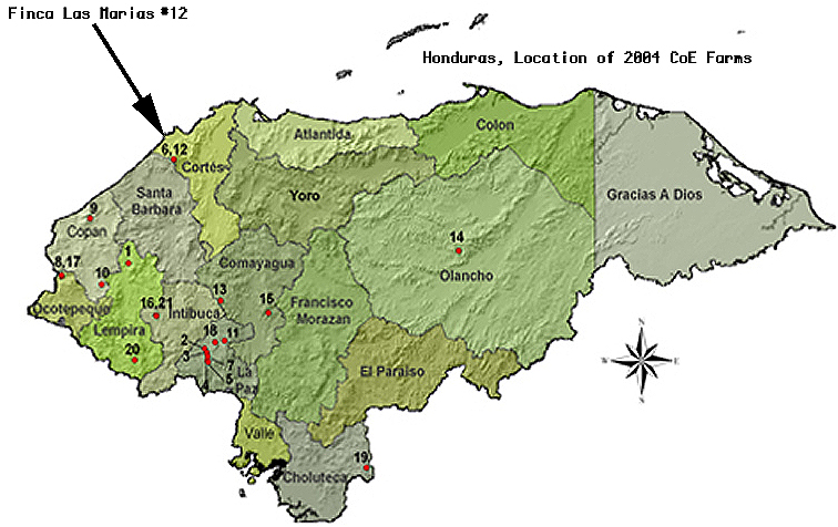 honduras regions carte